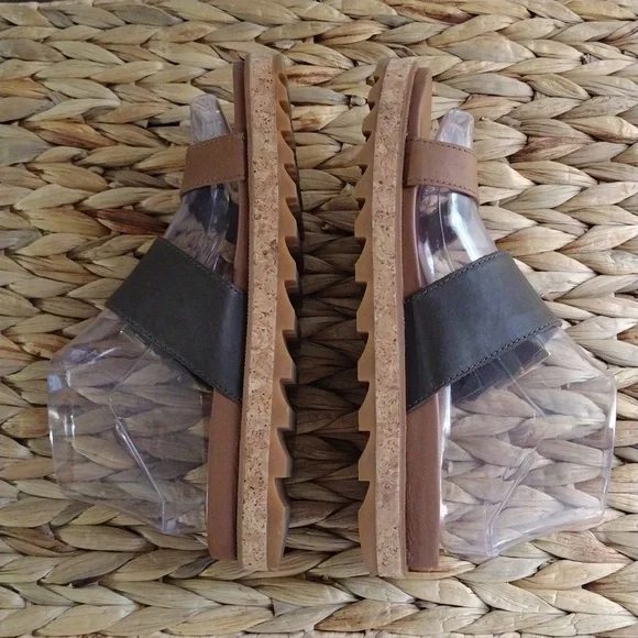 Sorel Roaming buckle slide comfort platform leather sandals 7.5 - Picture 6 of 11